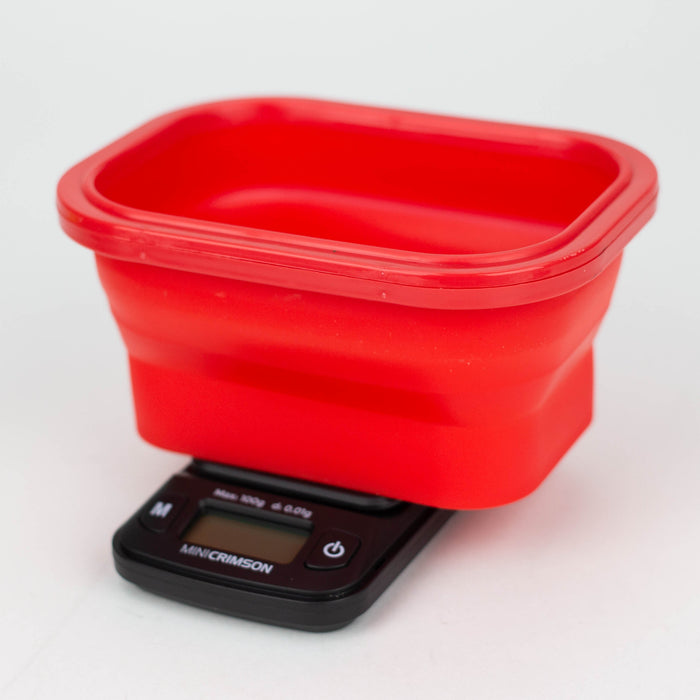Truweigh | Mini Crimson Collapsible Bowl 100G X 0.01G Scale Cannatron Red
