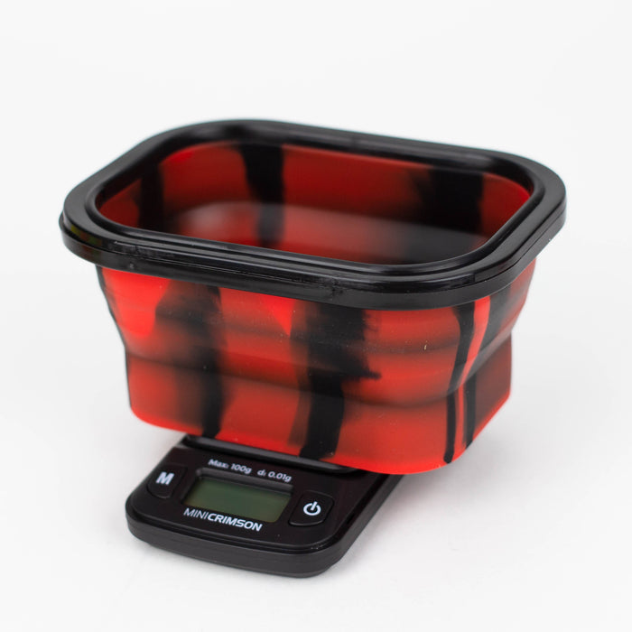 Truweigh | Mini Crimson Collapsible Bowl 100G X 0.01G Scale Cannatron Black / Red