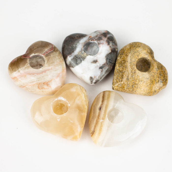 2" Onyx stone Pipe Pack of 5 [HEART]