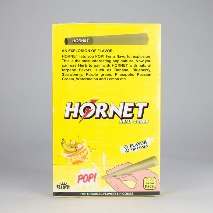 Hornet | King size (110mm) Flavor flavor Burst beads tip cones Box of 12 Pre-rolled Cone (Display Pack) 777 Smoke Banana