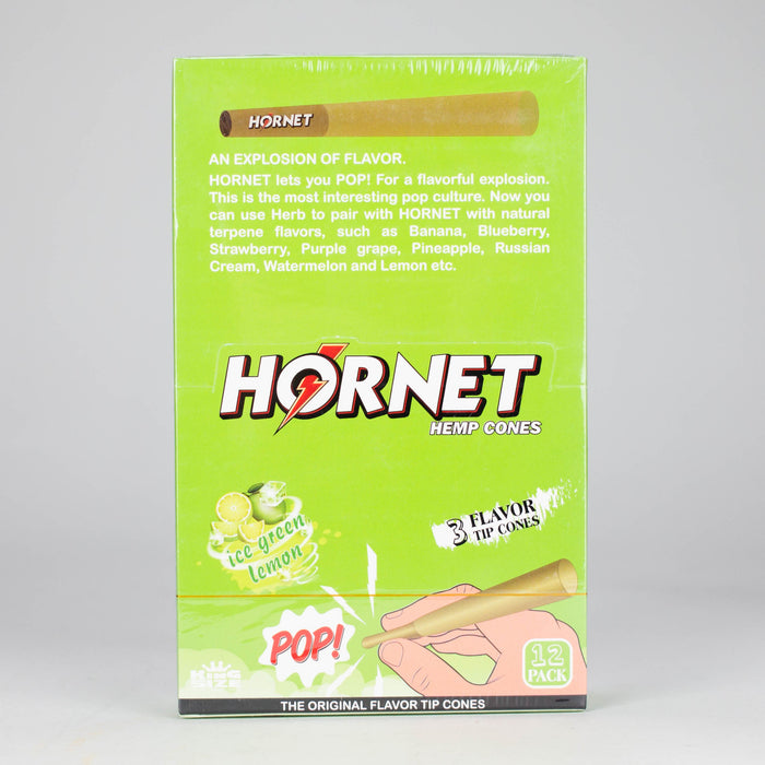 Hornet | King size (110mm) Flavor flavor Burst beads tip cones Box of 12 Pre-rolled Cone (Display Pack) 777 Smoke Ice Green Lemon