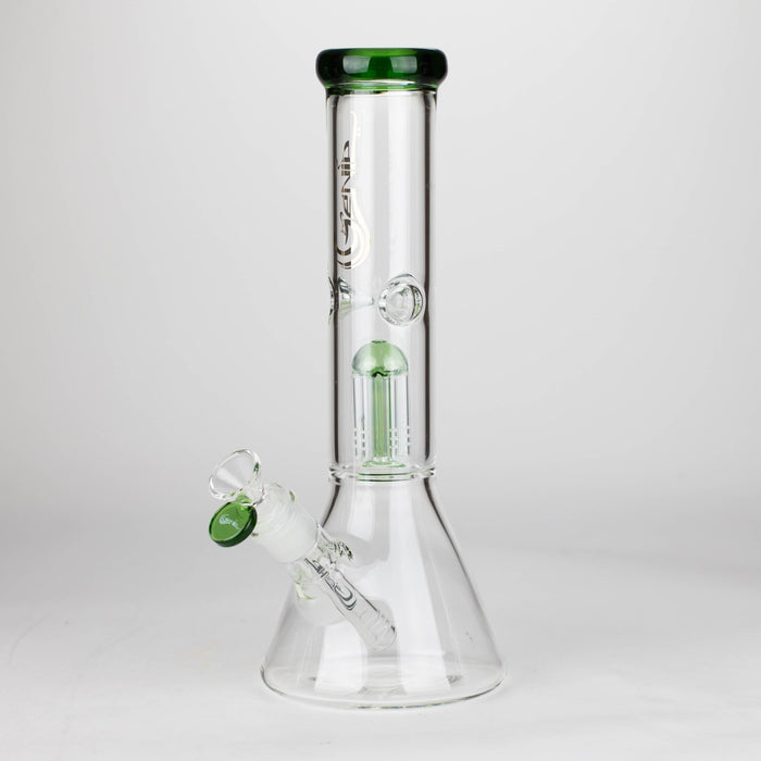 Genie | 12" Genie-Tree arms color accented glass water bong [NS104] Glass Bong ONE Green