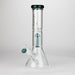 Genie | 12" Genie-Tree arms color accented glass water bong [NS104] Glass Bong ONE Teal