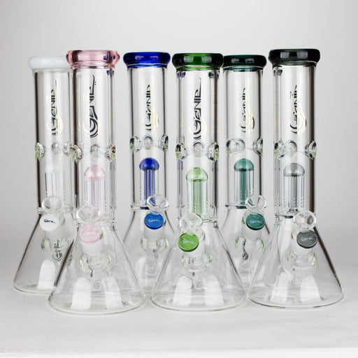 Genie | 12" Genie-Tree arms color accented glass water bong [NS104] Glass Bong ONE
