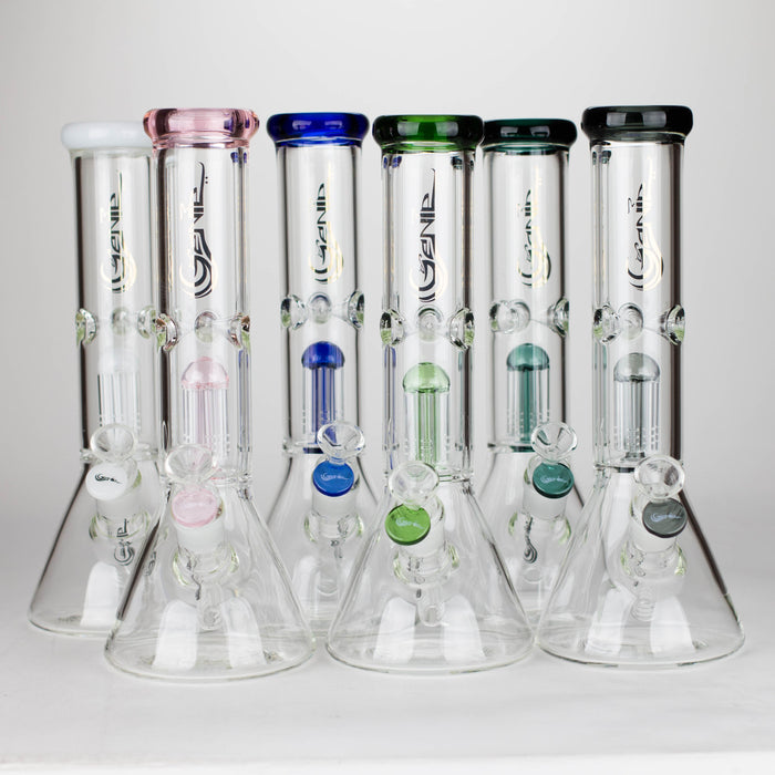 Genie | 12" Genie-Tree arms color accented glass water bong [NS104] Glass Bong ONE