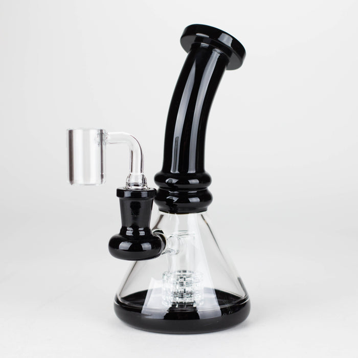 Z7" 2-in-1 Color accented Rig with perc (Banger and Bowl Included) Glass Rig 777 Smoke
