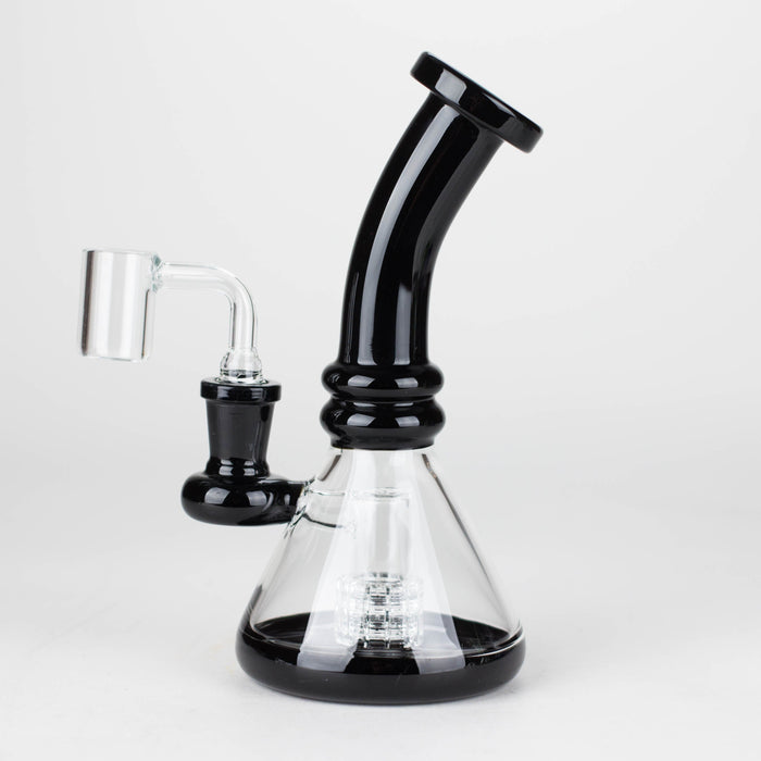 Z7" 2-in-1 Color accented Rig with perc (Banger and Bowl Included) Glass Rig 777 Smoke