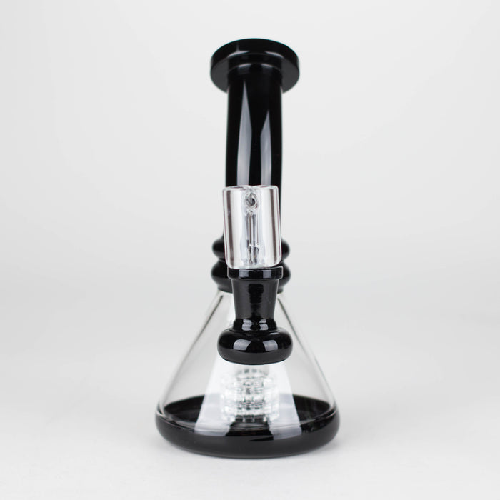 Z7" 2-in-1 Color accented Rig with perc (Banger and Bowl Included) Glass Rig 777 Smoke