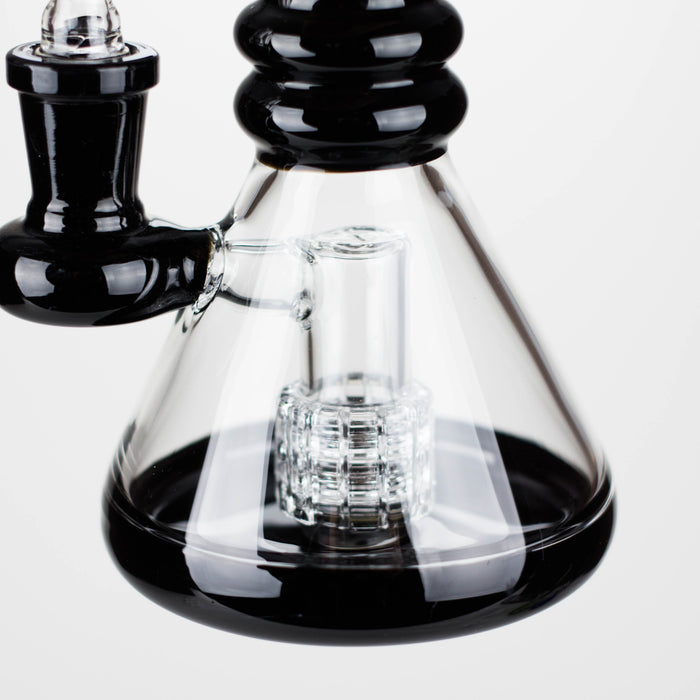 Z7" 2-in-1 Color accented Rig with perc (Banger and Bowl Included) Glass Rig 777 Smoke