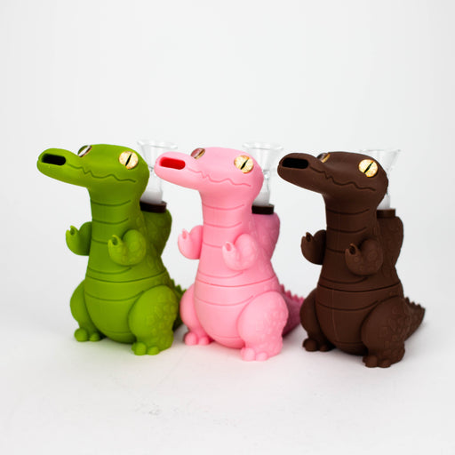 6" Crocodile water pipe-Assorted [H252] Resin · Silicone · Plastic Bong YHS Smoke