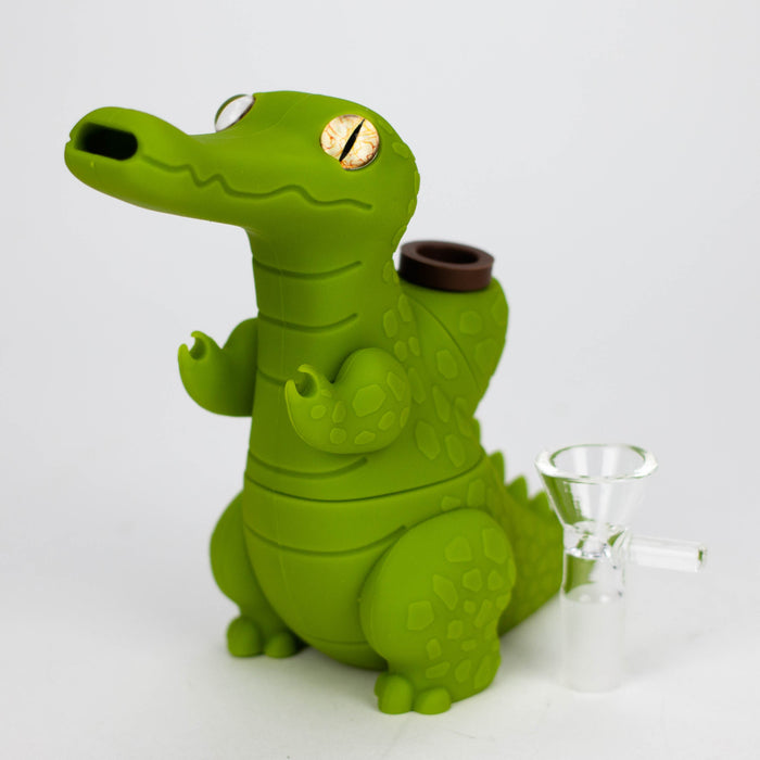 6" Crocodile water pipe-Assorted [H252] Resin · Silicone · Plastic Bong YHS Smoke