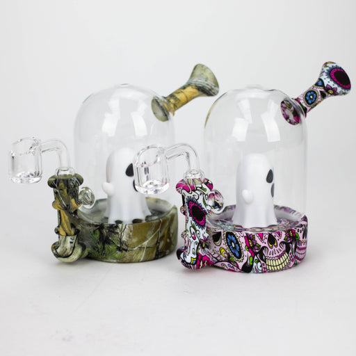 6'' Ghost Rig-Assorted [H194A] Resin · Silicone Rig YHS Smoke