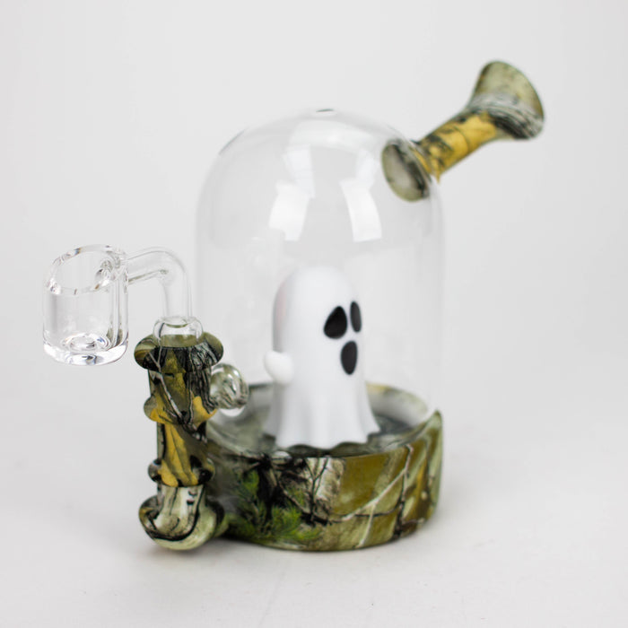 6'' Ghost Rig-Assorted [H194A] Resin · Silicone Rig YHS Smoke