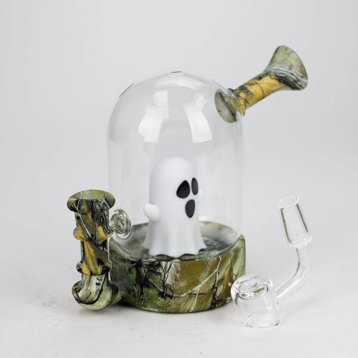 6'' Ghost Rig-Assorted [H194A] Resin · Silicone Rig YHS Smoke