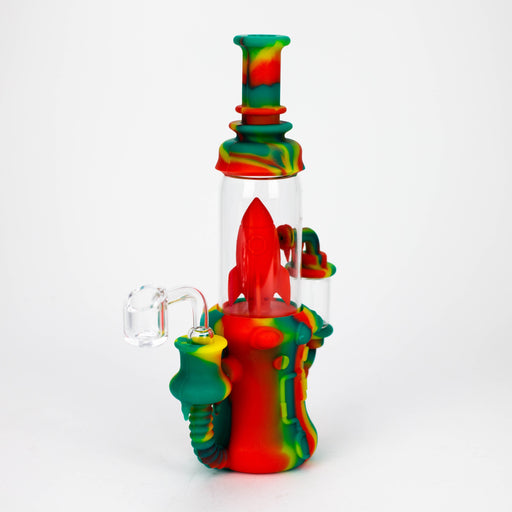 9'' Spaceship Rig-Assorted [H211] Resin · Silicone Rig YHS Smoke