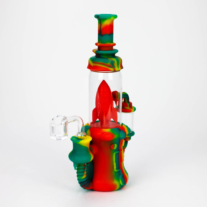 9'' Spaceship Rig-Assorted [H211] Resin · Silicone Rig YHS Smoke