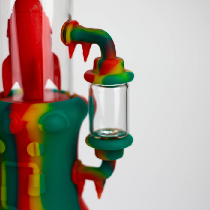 9'' Spaceship Rig-Assorted [H211] Resin · Silicone Rig YHS Smoke