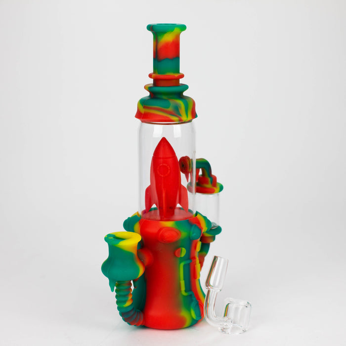 9'' Spaceship Rig-Assorted [H211] Resin · Silicone Rig YHS Smoke
