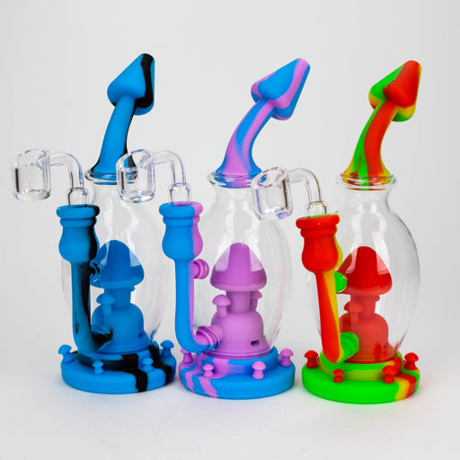 9'' Mushroom Rig-Assorted [H205] Resin · Silicone Rig YHS Smoke