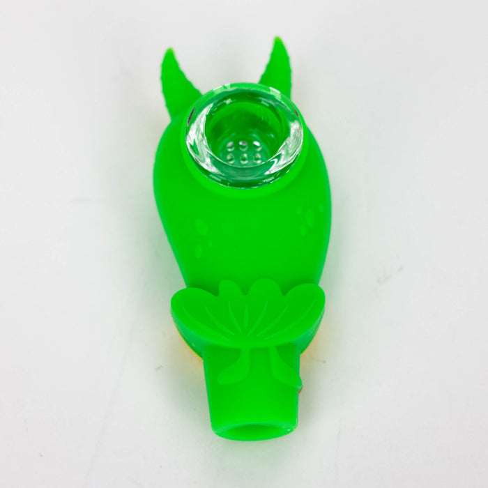 3.5" One-Eyed Eggplant Smoking Hand Pipe-Assorted [H326] Silicone Pipe YHS Smoke