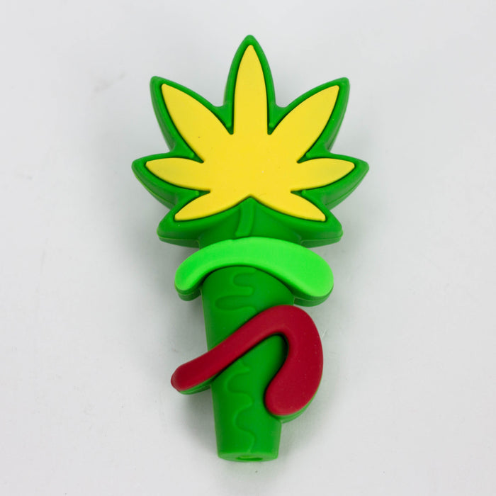 3" 710  marijuana leaf hand pipe-Assorted [H303]