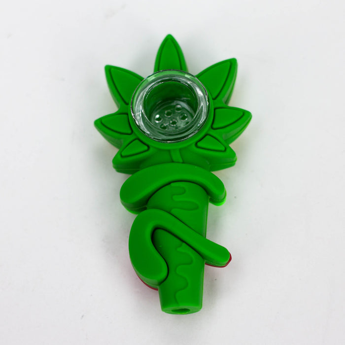3" 710  marijuana leaf hand pipe-Assorted [H303]