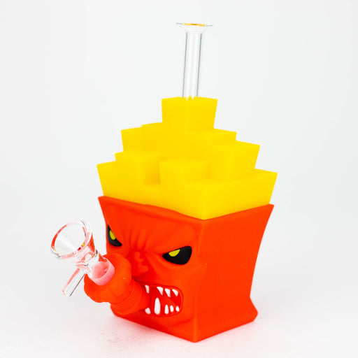 8" French fries water pipe [H343] - Assorted Resin · Silicone · Plastic Bong YHS Smoke