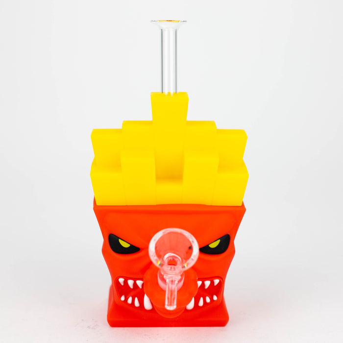 8" French fries water pipe [H343] - Assorted Resin · Silicone · Plastic Bong YHS Smoke