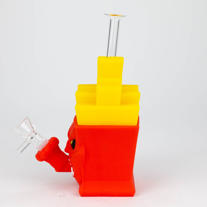 8" French fries water pipe [H343] - Assorted Resin · Silicone · Plastic Bong YHS Smoke