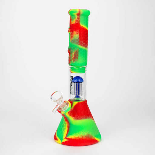 11" Silicone with glass percolator bong - Assorted[SP1060] Silicone Bong ONE