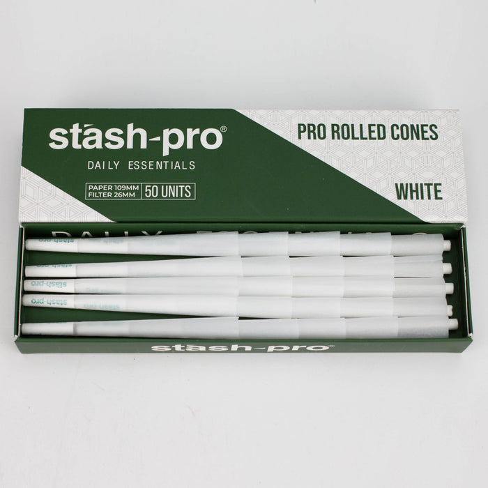 Stash-Pro |  Bleached (White) Pro rolled Cones