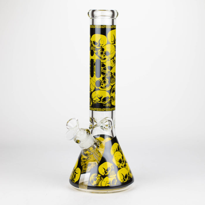 Infyniti | 14" Skull beaker 7 mm glass bong Glass Bong ONE Yellow