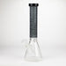 COBRA | 14" sandblasted geometric graphic 7 mm glass bong [YY02] Glass Bong JJ Distribution Black