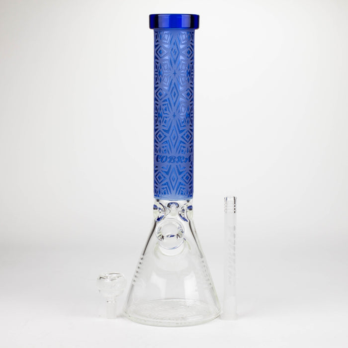 COBRA | 14" sandblasted geometric graphic 7 mm glass bong [YY01] Glass Bong JJ Distribution