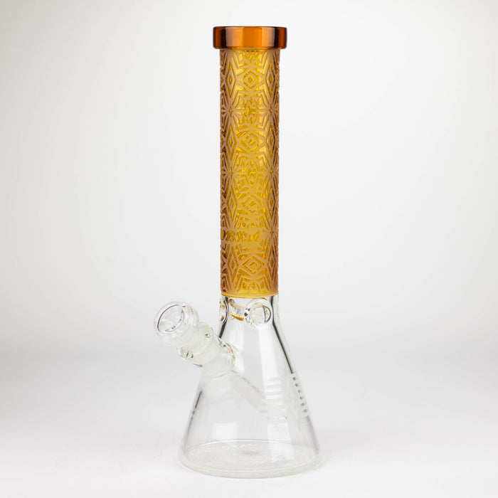 COBRA | 14" sandblasted geometric graphic 7 mm glass bong [YY01] Glass Bong JJ Distribution Campagne