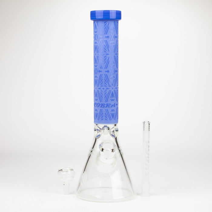 COBRA | 14" sandblasted geometric graphic 7 mm glass bong [YK08] Glass Bong JJ Distribution