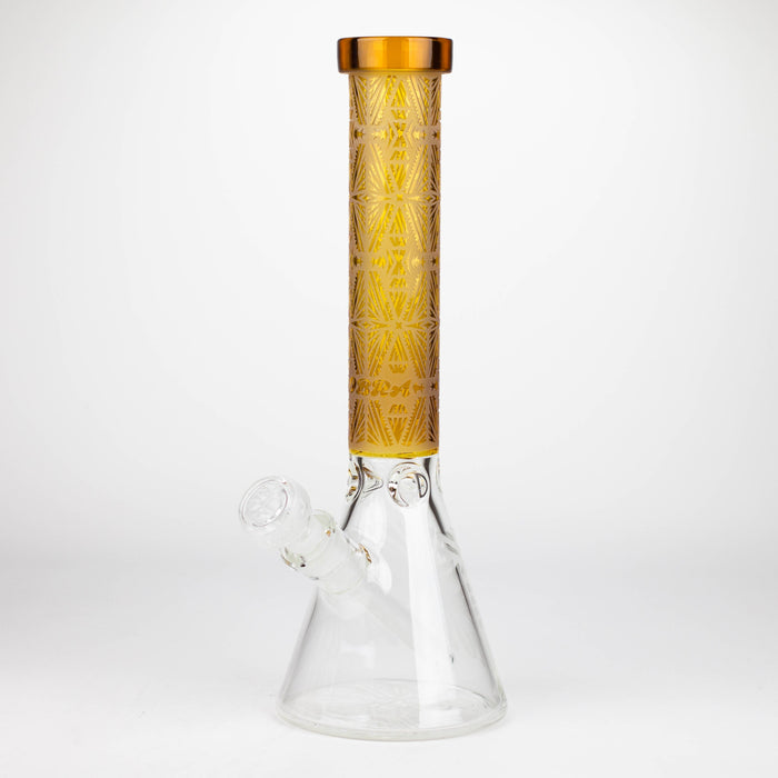 COBRA | 14" sandblasted geometric graphic 7 mm glass bong [YK08]