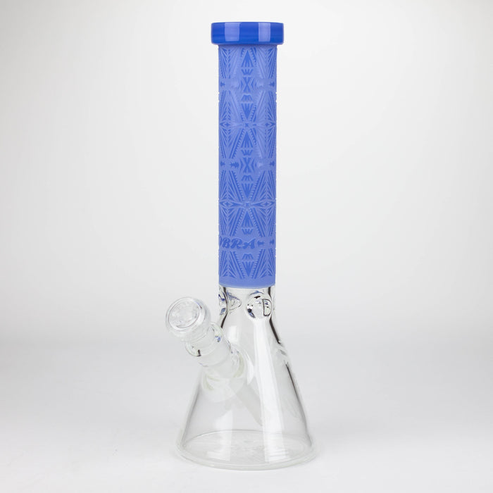 COBRA | 14" sandblasted geometric graphic 7 mm glass bong [YK08] Glass Bong JJ Distribution Jade Blue