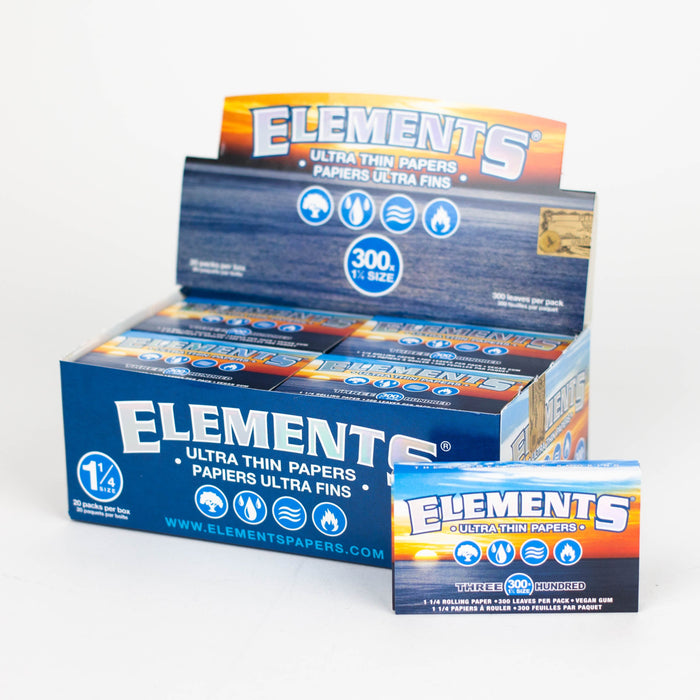 Elements Ultra Thin Rice Rolling Papers 300 x 1 1/4 Size Papers - 20 packs [CP1306] 1 - 1/4" Size ONE