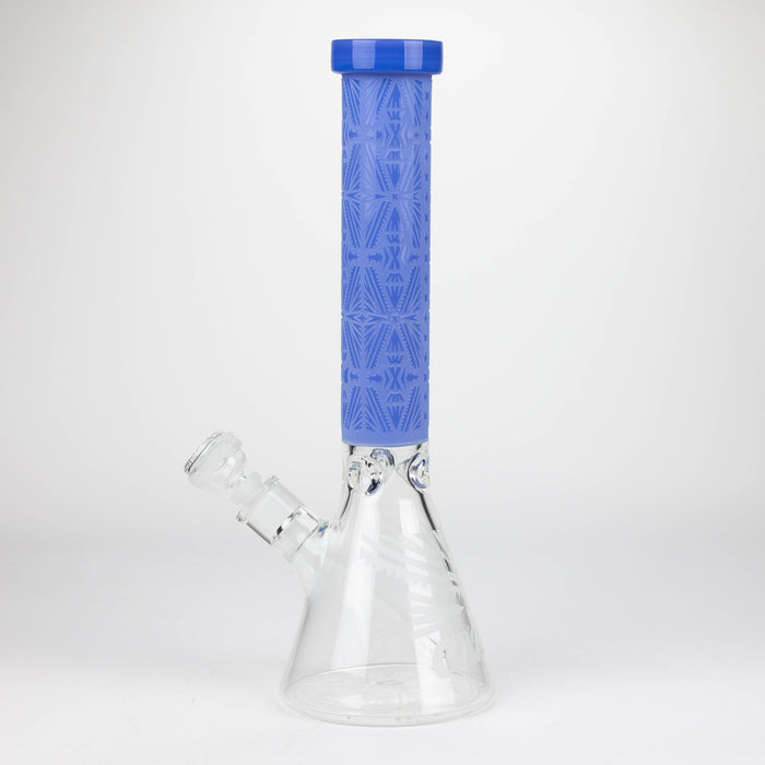COBRA | 14" sandblasted geometric graphic 7 mm glass bong [YK08] Glass Bong JJ Distribution