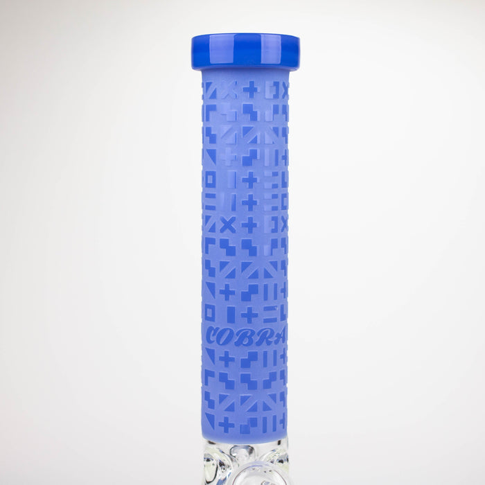 COBRA | 14" sandblasted geometric graphic 7 mm glass bong [YY02] Glass Bong JJ Distribution