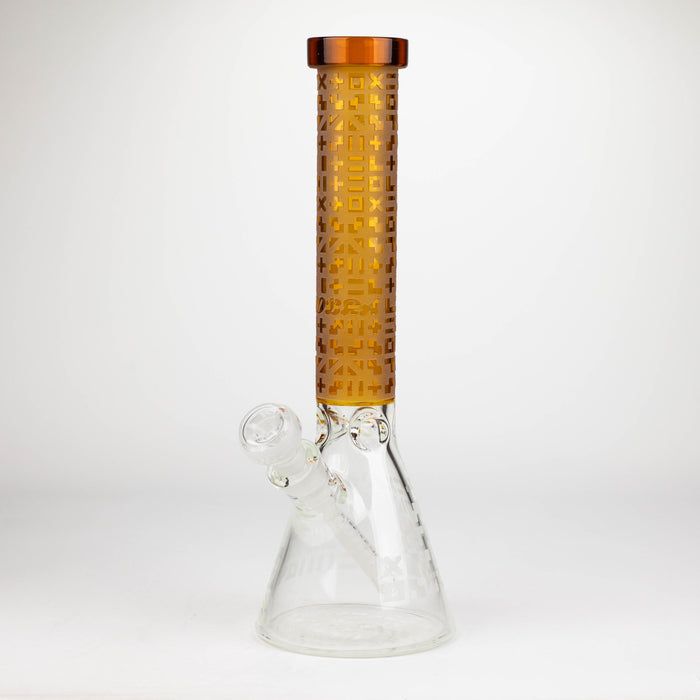 COBRA | 14" sandblasted geometric graphic 7 mm glass bong [YY02] Glass Bong JJ Distribution Campagne