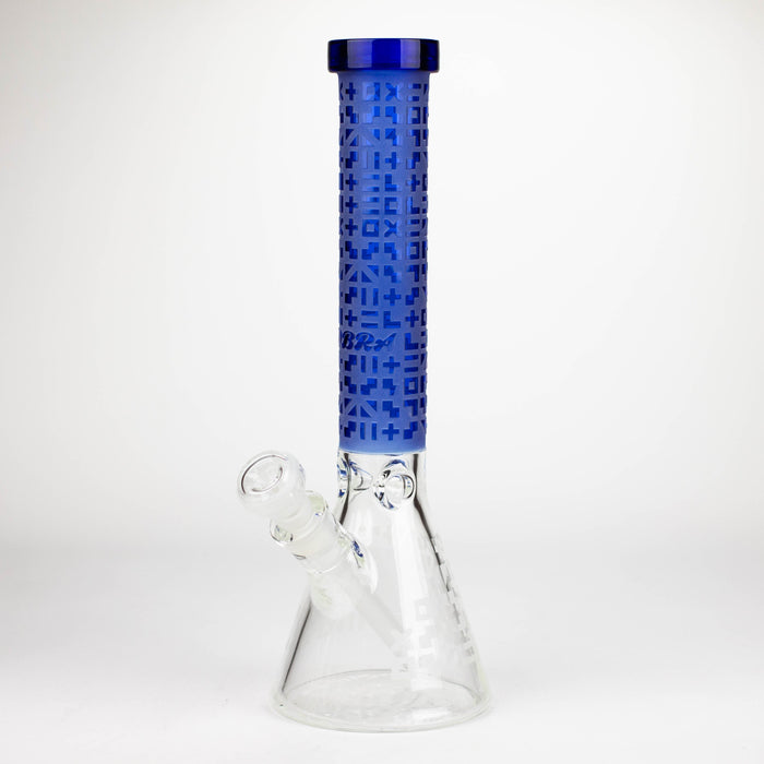 COBRA | 14" sandblasted geometric graphic 7 mm glass bong [YY02] Glass Bong JJ Distribution Blue