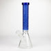 COBRA | 14" sandblasted geometric graphic 7 mm glass bong [YY02] Glass Bong JJ Distribution Blue