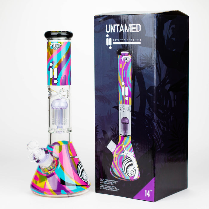 Infyniti | Untamed 14" 7 mm classic beaker water bong - Snail [GP2017] Glass Bong ONE