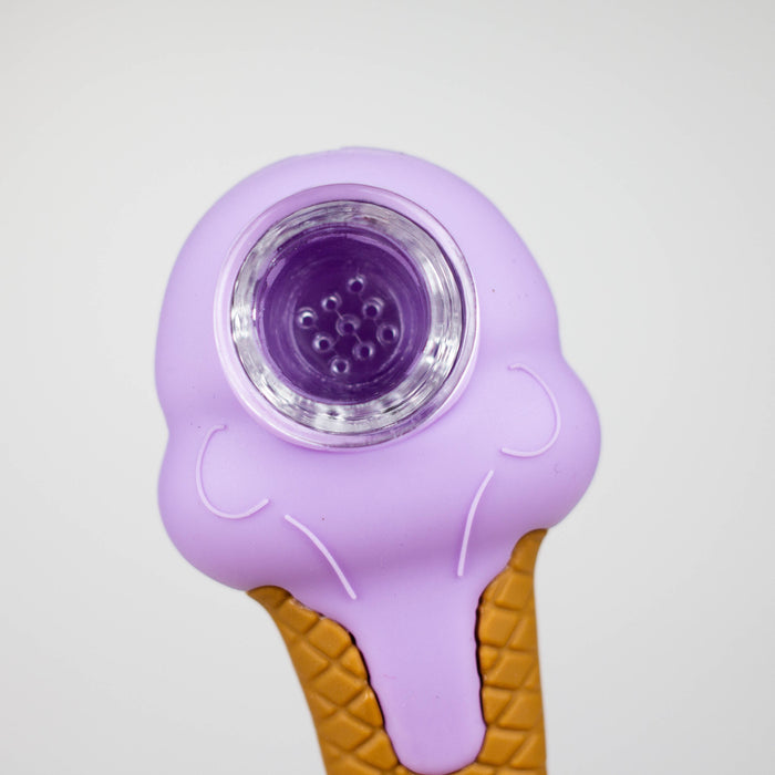 3.5" Skull ice cream hand pipe-Assorted [H299] Silicone Pipe YHS Smoke