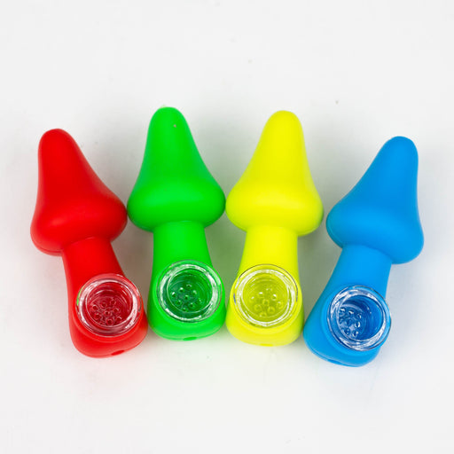 3.5" Mushroom hand pipe-Assorted [H307] Silicone Pipe YHS Smoke