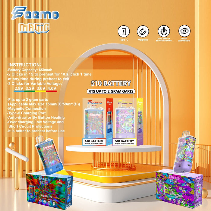 Feemo Magic | 510 Thread Battery 510 Battery Smoke & Vape Distributor