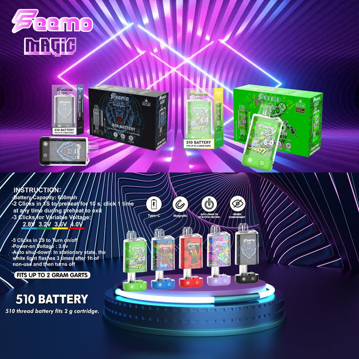 Feemo Magic | 510 Thread Battery 510 Battery Smoke & Vape Distributor