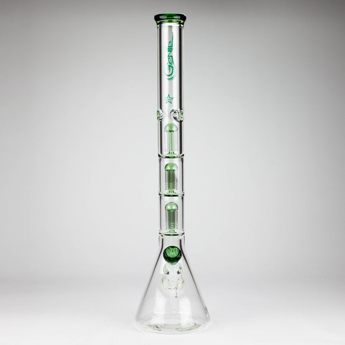 GENIE | 24" 9mm Triple Percolator Beaker Glass Bong [GB1907] Glass Bong ONE Green